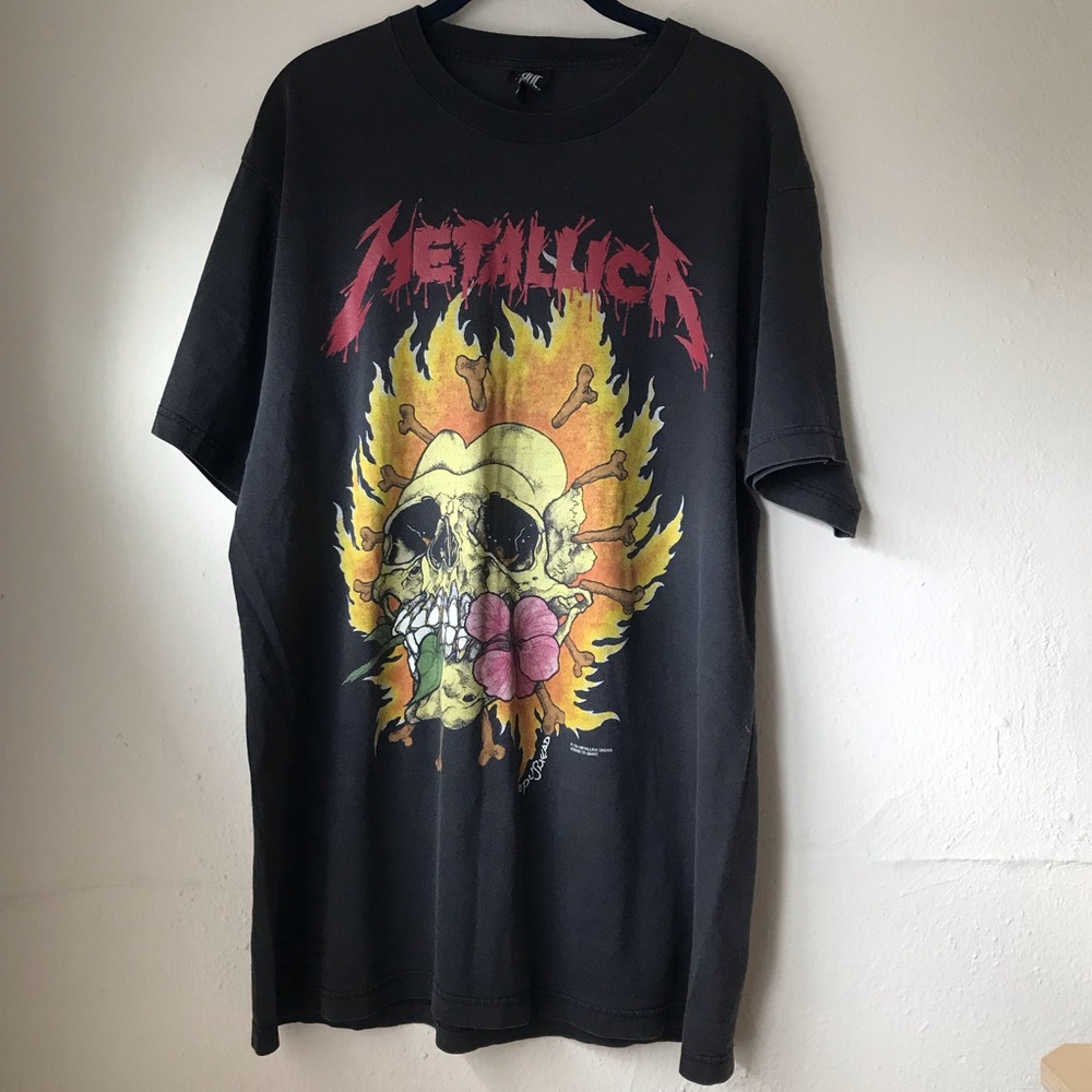 1994 Vintage Metallica Pushead Burning Flower Tee XL